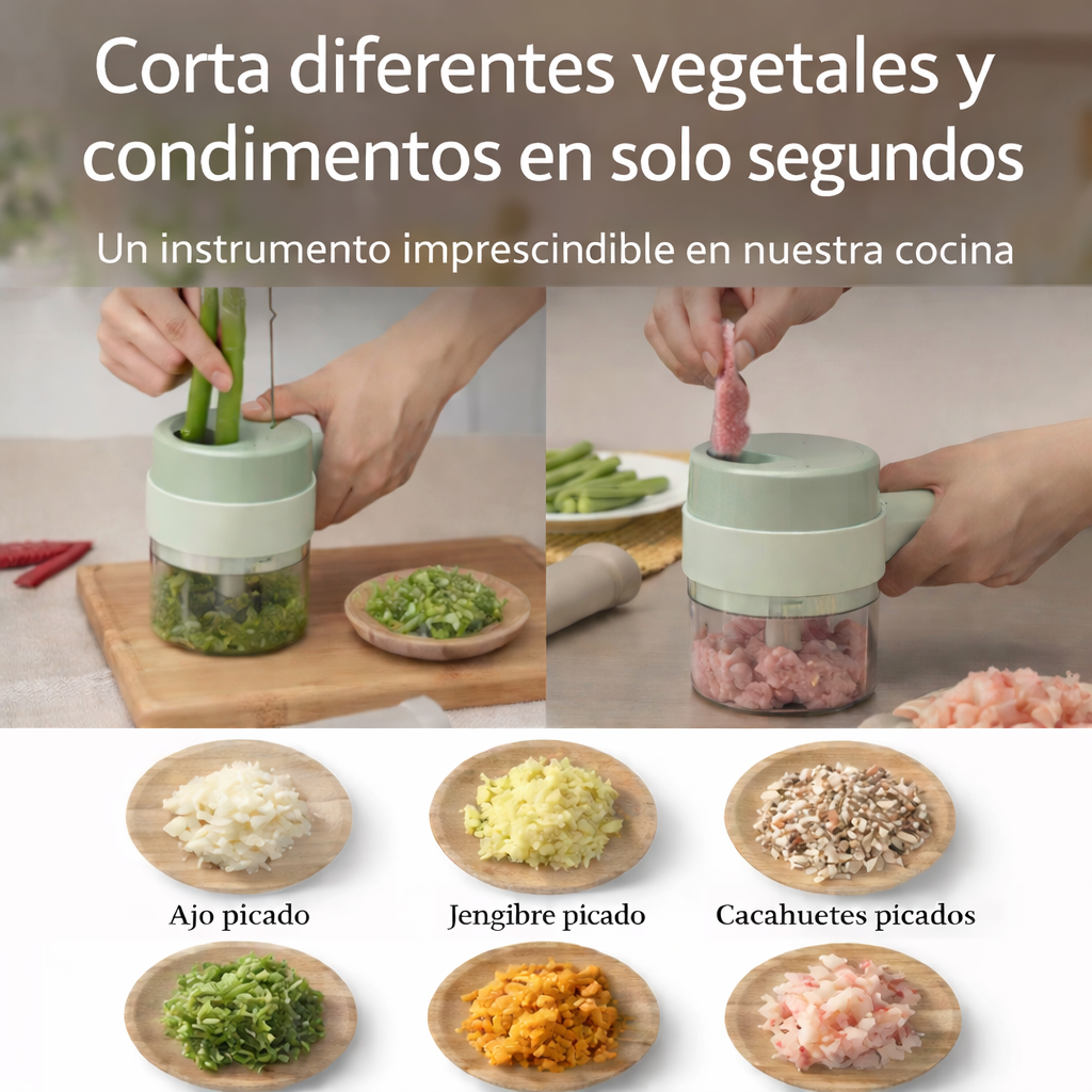 Toma el control de tu tiempo. Reduce X10 el tiempo en la cocina- Cortador eléctrico ShortCut