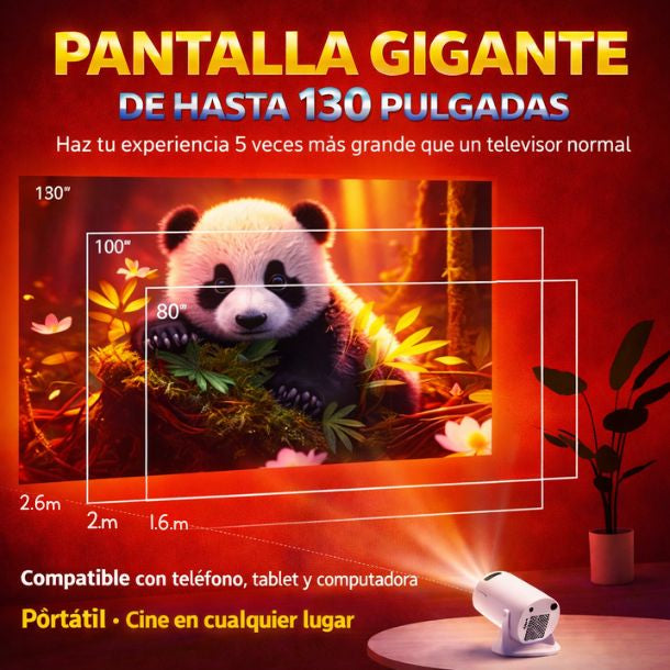 Vive la experiencia de un cine en casa sin gastar en un TV gigante-Proyector portátil UltraPro HD