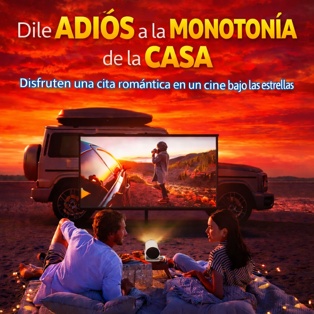 Vive la experiencia de un cine en casa sin gastar en un TV gigante-Proyector portátil UltraPro HD
