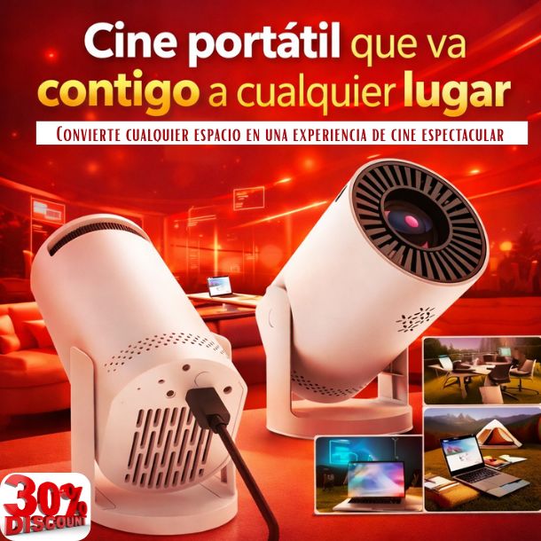 Vive la experiencia de un cine en casa sin gastar en un TV gigante-Proyector portátil UltraPro HD