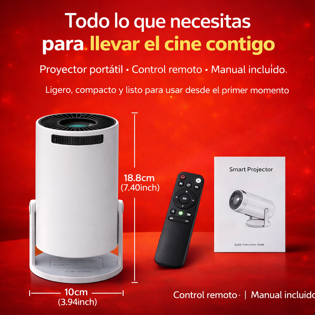 Vive la experiencia de un cine en casa sin gastar en un TV gigante-Proyector portátil UltraPro HD