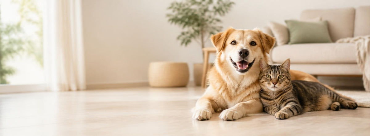 Perro y gato en casa