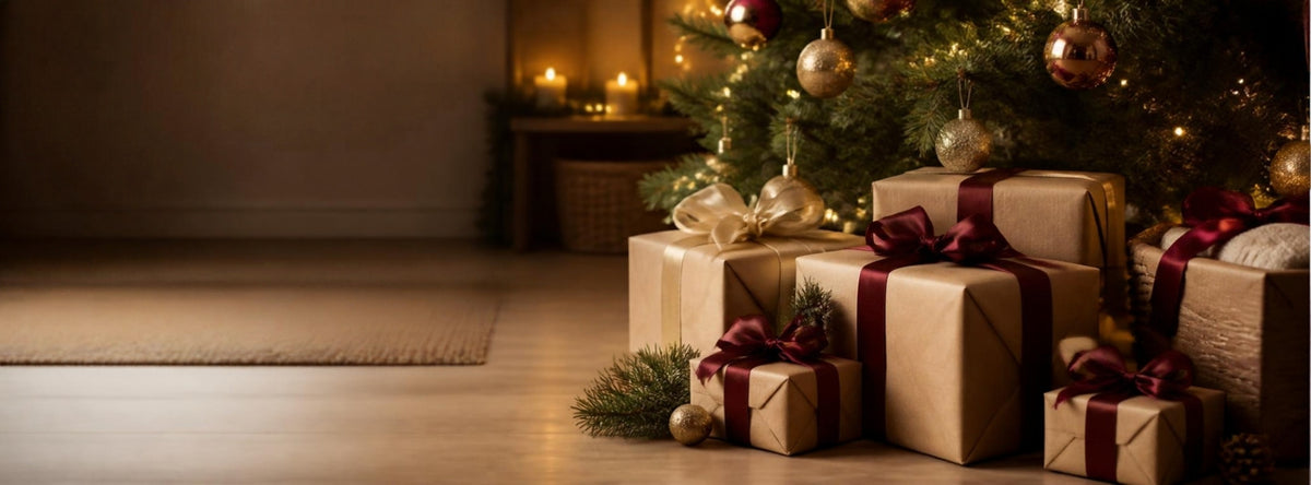 Regalos junto al árbol de Navidad