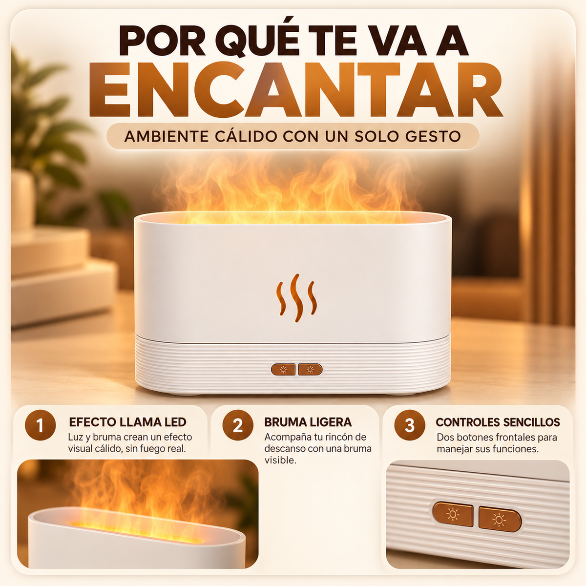 Por qué te va a encantar el difusor de aroma con efecto llama